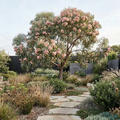 Pink Flowering Yellow Gum - Eucalyptus leucoxylon ‘Rosea’