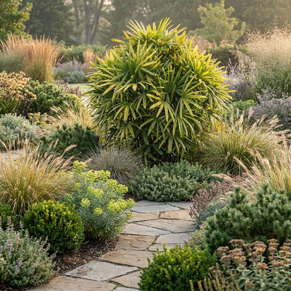 Variegated Lady Palm - Rhapis excelsa 'Variegated'