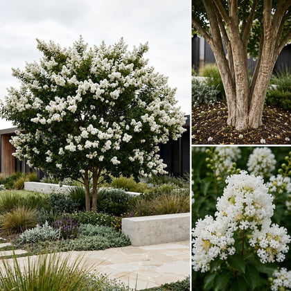 White Crepe Myrtle - Lagerstroemia 'Natchez'